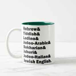 Hebreiska& Jiddisch& Ladino& Judisk engelska& etc. Två-Tonad Mugg