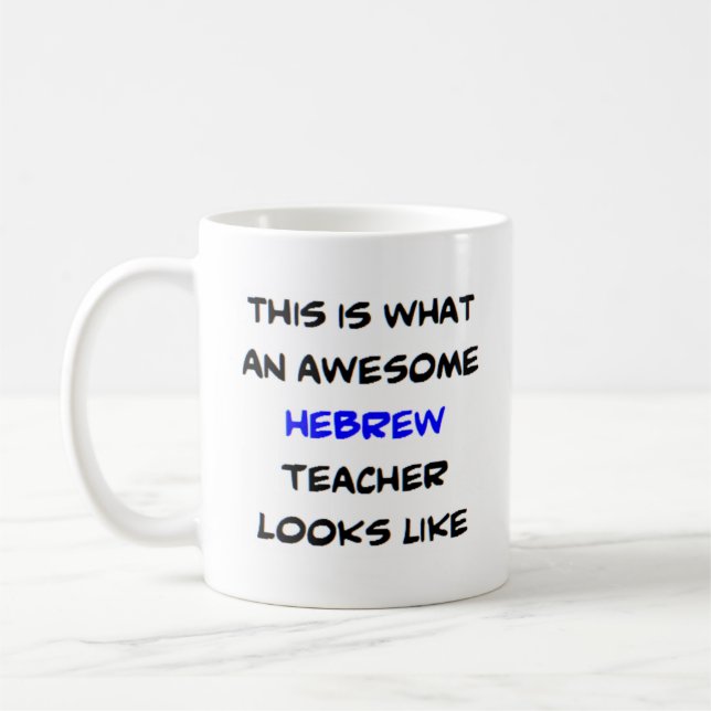 hebreiska lärare, fantastisk kaffemugg (Vänster)