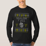 Hebreiska Shalom-jude freden var med dig. T Shirt<br><div class="desc">Hebrew Shalom Yall Jewish Peace be med dig Hanukkah Menorah.</div>