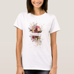Hebreiska Shema Israel - judisk bön med blommor T Shirt