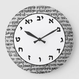 Hebreiskt nummer Clock Jewish Brev Ivrit Writing Stor Klocka