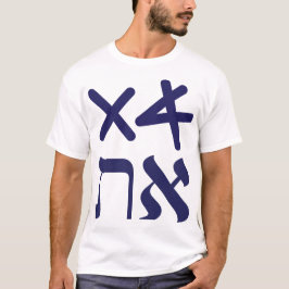 Hebrew Aleph Tav Paleo-Hebrew Navy Typography T Shirt