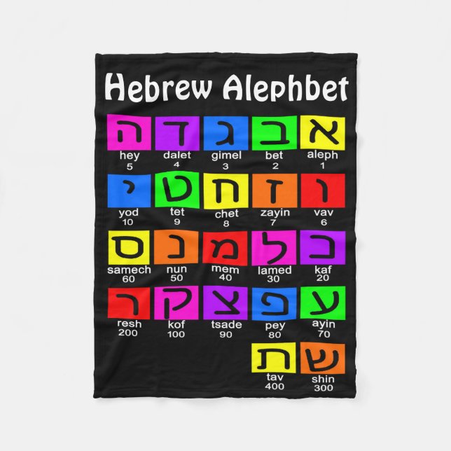 Hebrew Alephbet Fleecefilt (Framsidan)