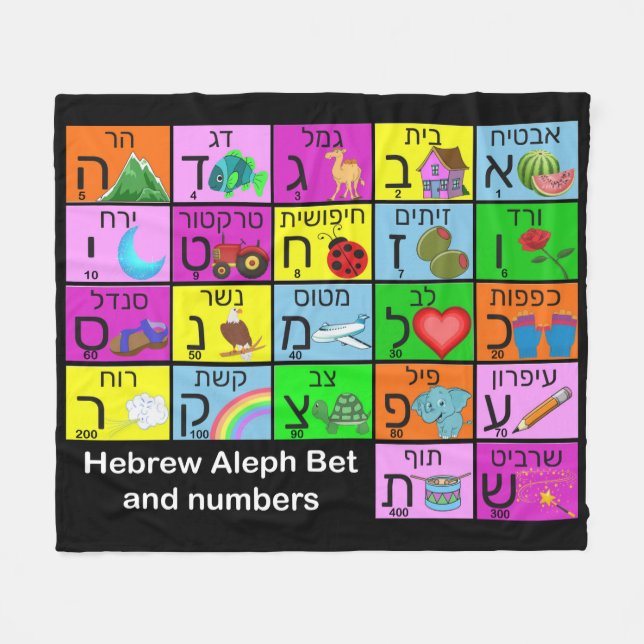 Hebrew Alephbet Fleecefilt (Framsidan (Horisontell))