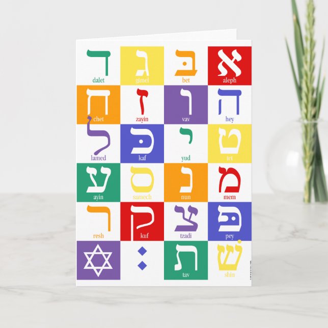 Hebrew Alphabet Notecard Kort (Framsida)