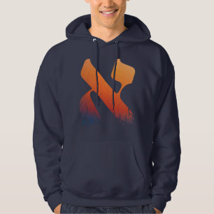 Hebrew Brev Alef Orange Sunrise Sunset Jewish (jud Hoodie