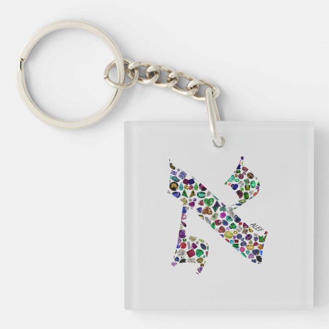 Hebrew Brev ALEF tillverkat av Gemstones (Framsidan)