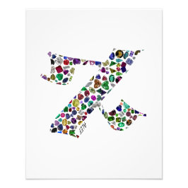 Hebrew Brev ALEF tillverkat av Gemstones Fototryck