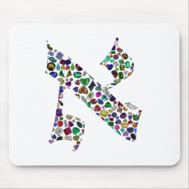 Hebrew Brev ALEF tillverkat av Gemstones Musmatta