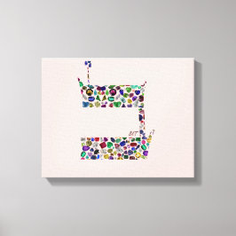 Hebrew Brev BET tillverkat av Gemstones Canvastryck