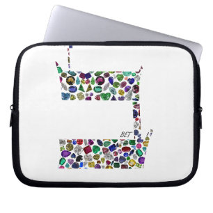 Hebrew Brev BET tillverkat av Gemstones Laptop Fodral