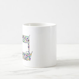 Hebrew Brev BET tillverkat av Gemstones Magisk Mugg
