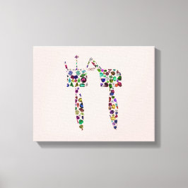 Hebrew Brev "CHET" tillverkad med diamanter och gr Canvastryck