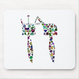 Hebrew Brev "CHET" tillverkad med diamanter och gr Musmatta