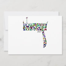 Hebrew Brev DALET tillverkat av Gemstones