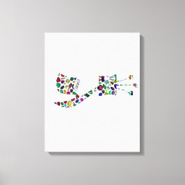 Hebrew Brev GIMMEL gjord av Gemstones Canvastryck