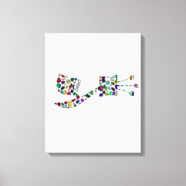 Hebrew Brev GIMMEL gjord av Gemstones Canvastryck (Framsida)