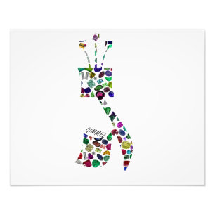 Hebrew Brev GIMMEL gjord av Gemstones Fototryck
