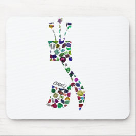 Hebrew Brev GIMMEL gjord av Gemstones Musmatta