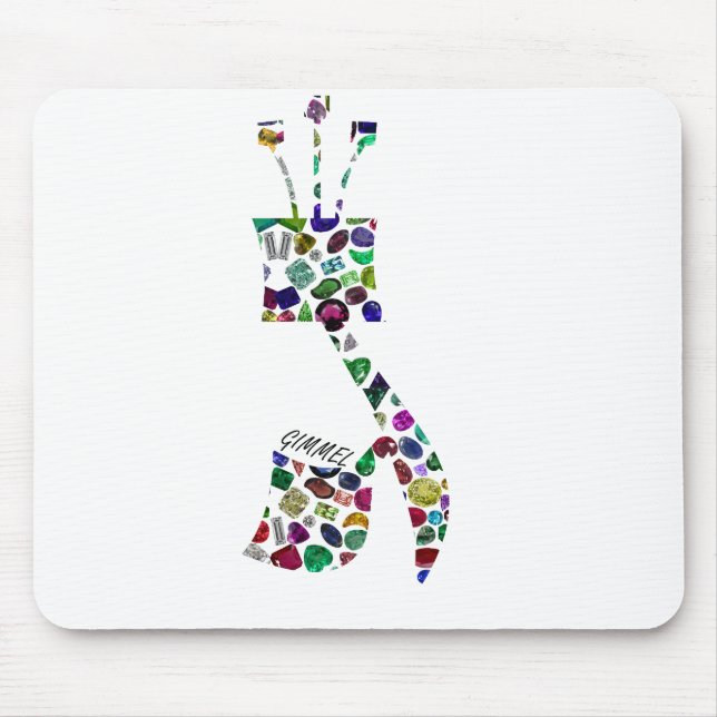 Hebrew Brev GIMMEL gjord av Gemstones Musmatta (Framsidan)