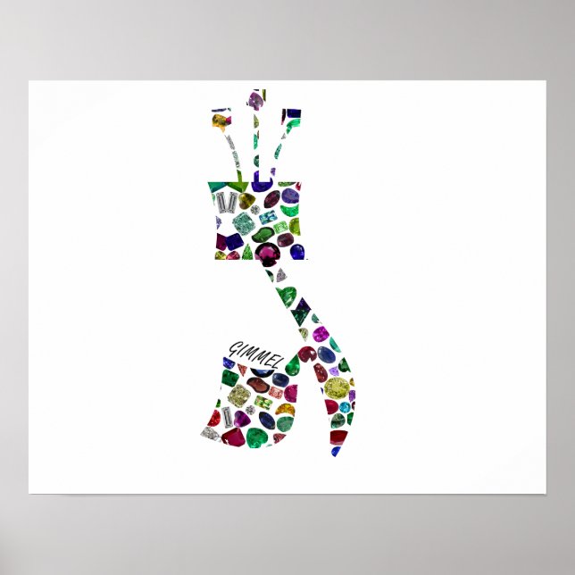 Hebrew Brev GIMMEL gjord av Gemstones Poster (Framsidan)