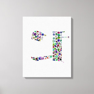 Hebrew Brev HEY Canvastryck