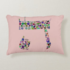 Hebrew Brev HEY Prydnadskudde