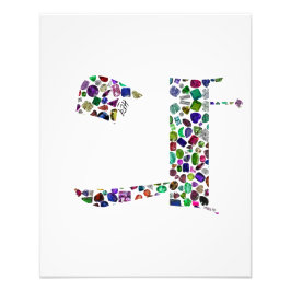 Hebrew Brev HEY tillverkad av Gemstones Fototryck