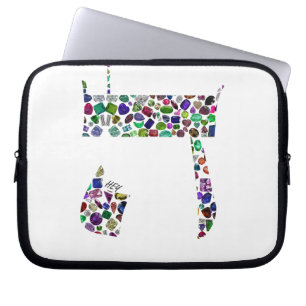 Hebrew Brev HEY tillverkad av Gemstones Laptop Fodral