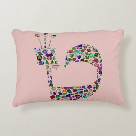 Hebrew Brev 'TET' Prydnadskudde