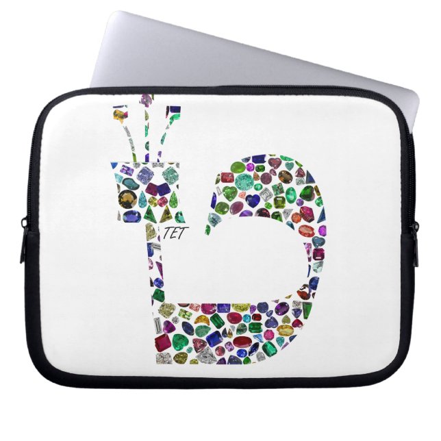 Hebrew Brev "TET" tillverkad med diamanter Laptop Fodral (Framsidan)