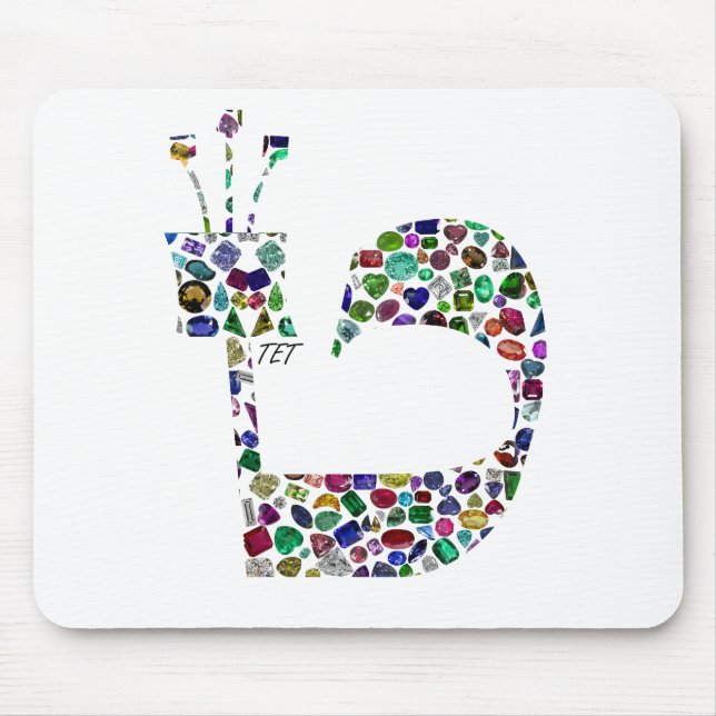 Hebrew Brev "TET" tillverkad med diamanter Musmatta (Framsidan)