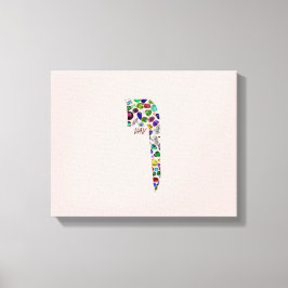 Hebrew Brev VAV gjord av Gemstones Canvastryck