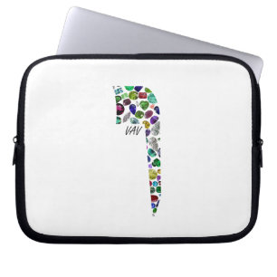 Hebrew Brev VAV gjord av Gemstones Laptop Fodral