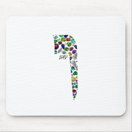 Hebrew Brev VAV gjord av Gemstones Musmatta