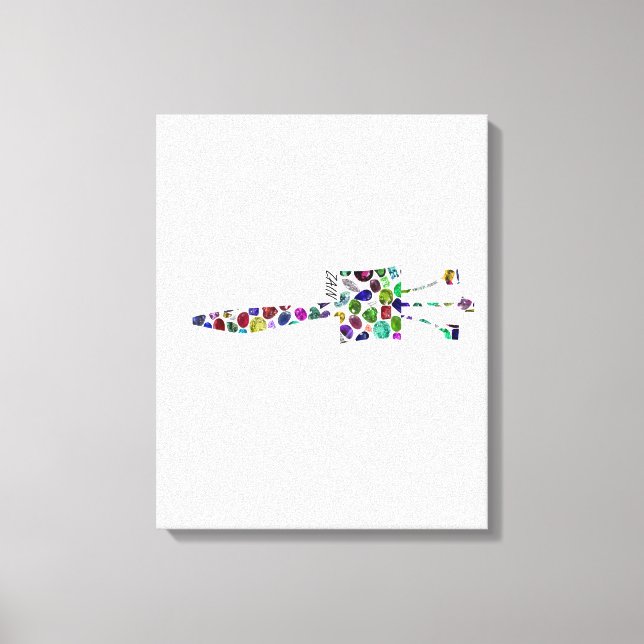 Hebrew Brev ZAIN tillverkad med Gemstones Canvastryck (Framsida)