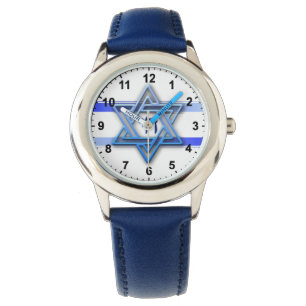 Hebrew Chai judish Star of David Armbandsur