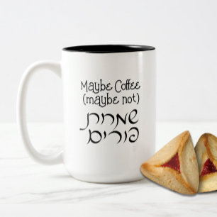 Hebrew Funny Lycklig Purim Coffee - Vin Mugg