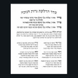 Hebrew Hadlakat Nerot Chanukah - Blessings Menorah Poster<br><div class="desc">Seder Hadlakat Nerot (Shel) Chanukah - Hebreiska välsignelser och böner reciterades och sung när man tände Chanukiya (menorah). En traditionell uppsättning med tre välsignelser, Hanerot Halallu och Maoz Tzur. Underbar till använda som väggdekör för Chanukah eller praktisk vägledning för att tända ljus. Underbar idé för alla synagogor, judiskt skolor och...</div>