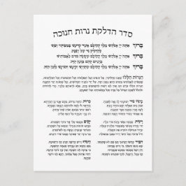 Hebrew Hadlakat Nerot Chanukah - Blessings Menorah Vykort