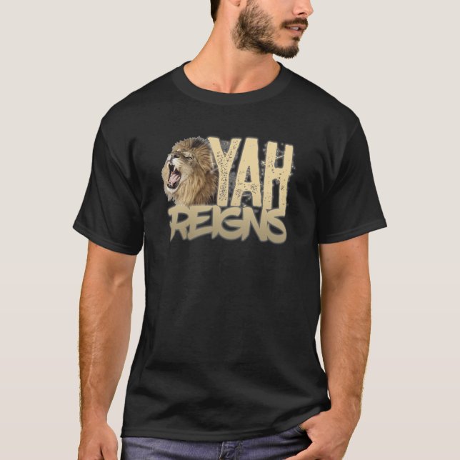 Hebrew Israelite Clothing Judah Yah Reigns Torah L T Shirt (Framsida)