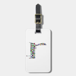 Hebrew Letter DALET made with Gemstones Bagagebricka