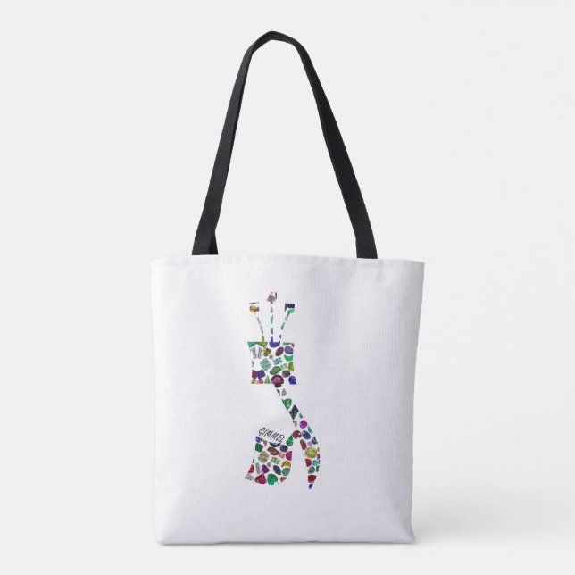 Hebrew Letter GIMMEL made with Gemstones Tygkasse (Baksida)