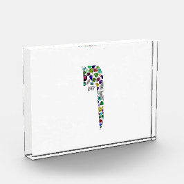 Hebrew Letter VAV made with Gemstones