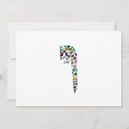 Hebrew Letter VAV made with Gemstones Inbjudningar