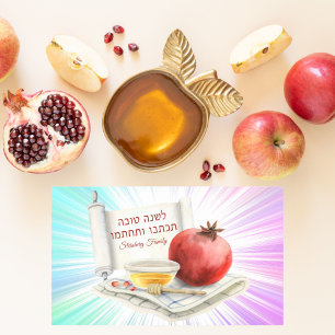 Hebrew l'shanah Tovah Jewish Yom Kippur Rektangulärt Klistermärke