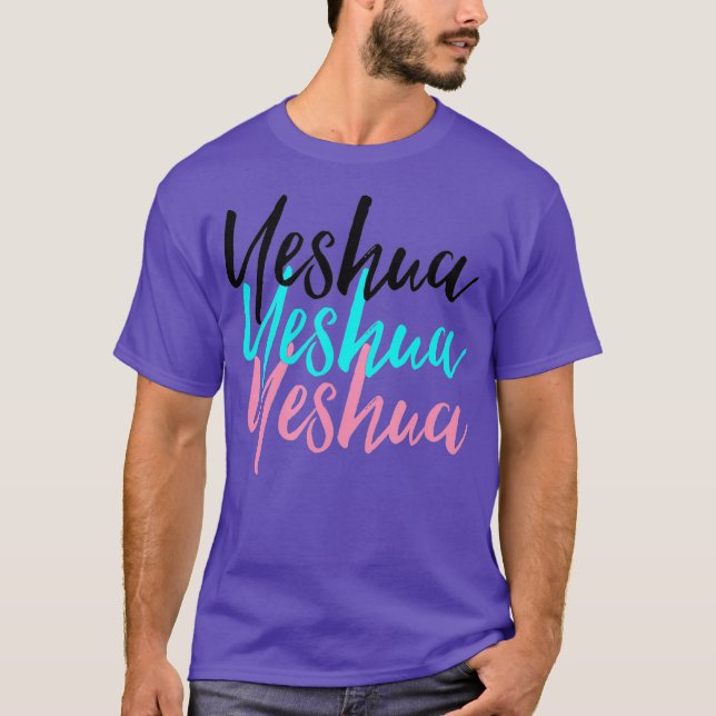 Hebrew Namn av Jesus Joshua Christian Hership T Shirt (Framsida)