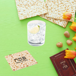 Hebrew Pesach Passover Matzah Underlägg Papper Kvadrat