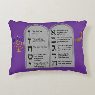 Hebrew Ten Commandments Pillow Prydnadskudde