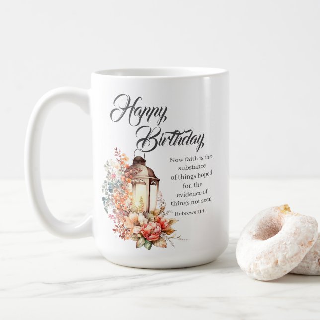 Hebrews 11:1 Christian Birthday Wishes Kaffemugg (Med munk)